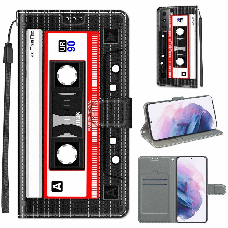 Custodia in pelle PU a vibrazione orizzontale con chiusura magnetica a disegno colorato di tensione con supporto e slot per schede, For Samsung Galaxy S21+ 5G