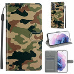 Custodia in pelle PU a vibrazione orizzontale con chiusura magnetica a disegno colorato di tensione con supporto e slot per schede, For Samsung Galaxy S21+ 5G