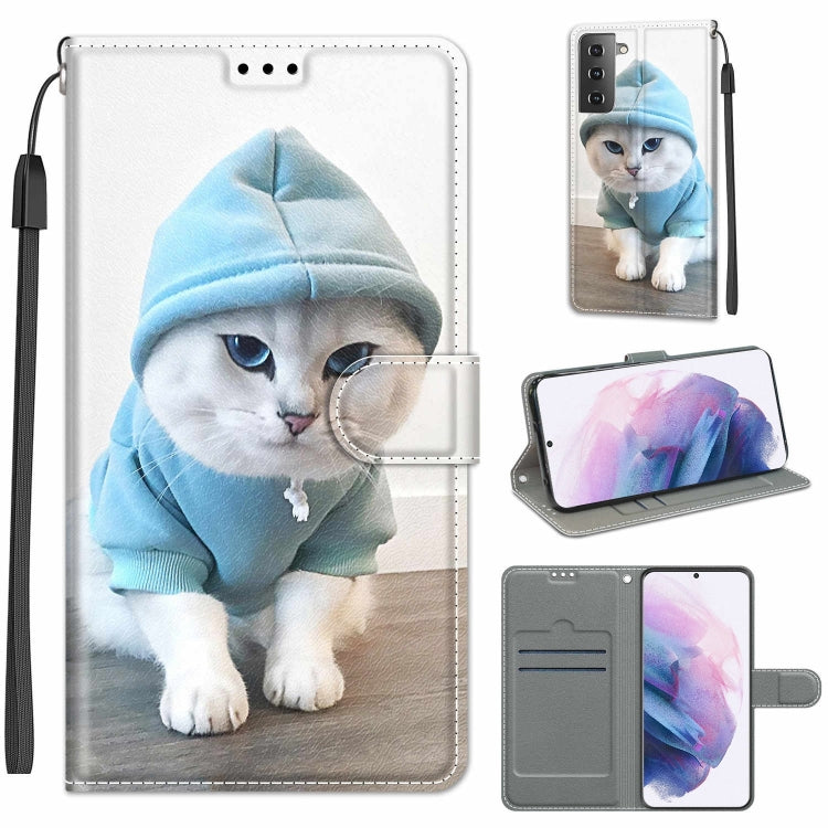 Custodia in pelle PU a vibrazione orizzontale con chiusura magnetica a disegno colorato di tensione con supporto e slot per schede, For Samsung Galaxy S21+ 5G