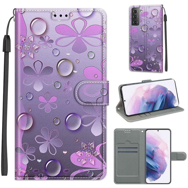 Custodia in pelle PU a vibrazione orizzontale con chiusura magnetica a disegno colorato di tensione con supporto e slot per schede, For Samsung Galaxy S21+ 5G