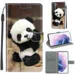 Custodia in pelle PU a vibrazione orizzontale con chiusura magnetica a disegno colorato di tensione con supporto e slot per schede, For Samsung Galaxy S21+ 5G
