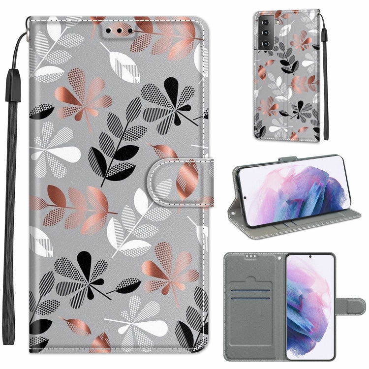 Custodia in pelle PU a vibrazione orizzontale con chiusura magnetica a disegno colorato di tensione con supporto e slot per schede, For Samsung Galaxy S21+ 5G