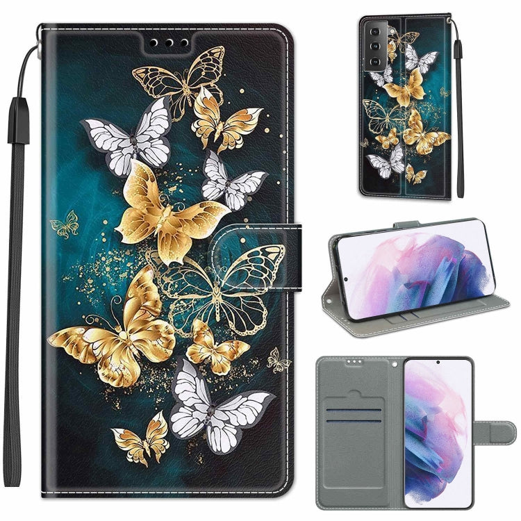 Custodia in pelle PU a vibrazione orizzontale con chiusura magnetica a disegno colorato di tensione con supporto e slot per schede, For Samsung Galaxy S21+ 5G