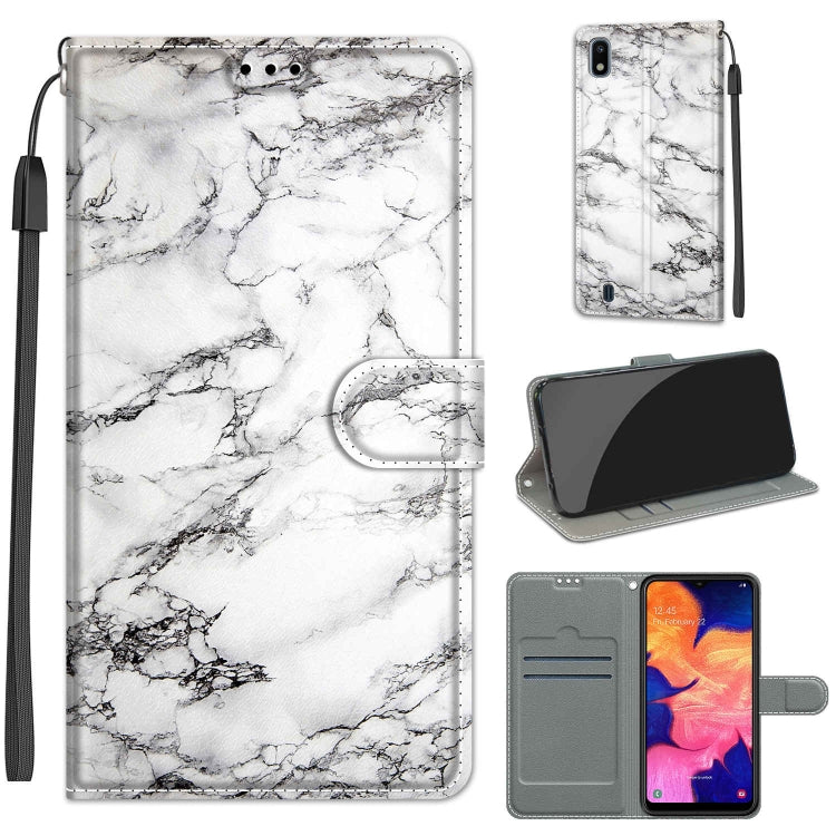 Custodia in pelle PU a vibrazione orizzontale con chiusura magnetica a disegno colorato di tensione con supporto e slot per schede, For Samsung Galaxy A10