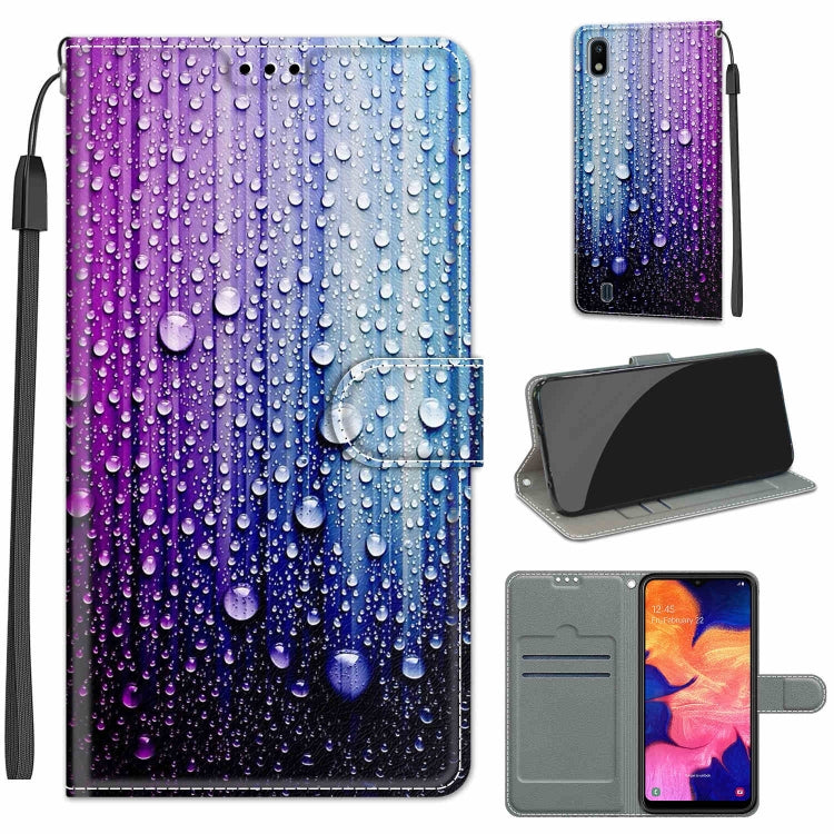 Custodia in pelle PU a vibrazione orizzontale con chiusura magnetica a disegno colorato di tensione con supporto e slot per schede, For Samsung Galaxy A10