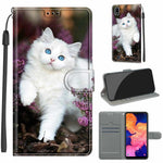 Custodia in pelle PU a vibrazione orizzontale con chiusura magnetica a disegno colorato di tensione con supporto e slot per schede, For Samsung Galaxy A10