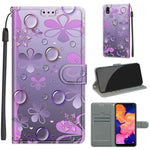 Custodia in pelle PU a vibrazione orizzontale con chiusura magnetica a disegno colorato di tensione con supporto e slot per schede, For Samsung Galaxy A10