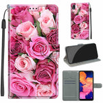 Custodia in pelle PU a vibrazione orizzontale con chiusura magnetica a disegno colorato di tensione con supporto e slot per schede, For Samsung Galaxy A10