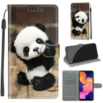 Custodia in pelle PU a vibrazione orizzontale con chiusura magnetica a disegno colorato di tensione con supporto e slot per schede, For Samsung Galaxy A10