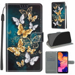 Custodia in pelle PU a vibrazione orizzontale con chiusura magnetica a disegno colorato di tensione con supporto e slot per schede, For Samsung Galaxy A10