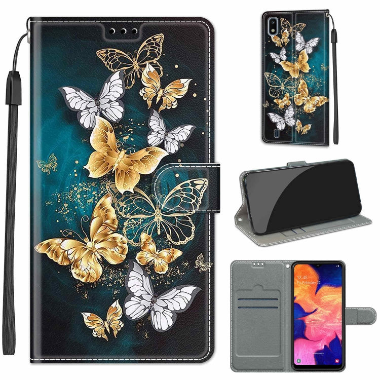 Custodia in pelle PU a vibrazione orizzontale con chiusura magnetica a disegno colorato di tensione con supporto e slot per schede, For Samsung Galaxy A10