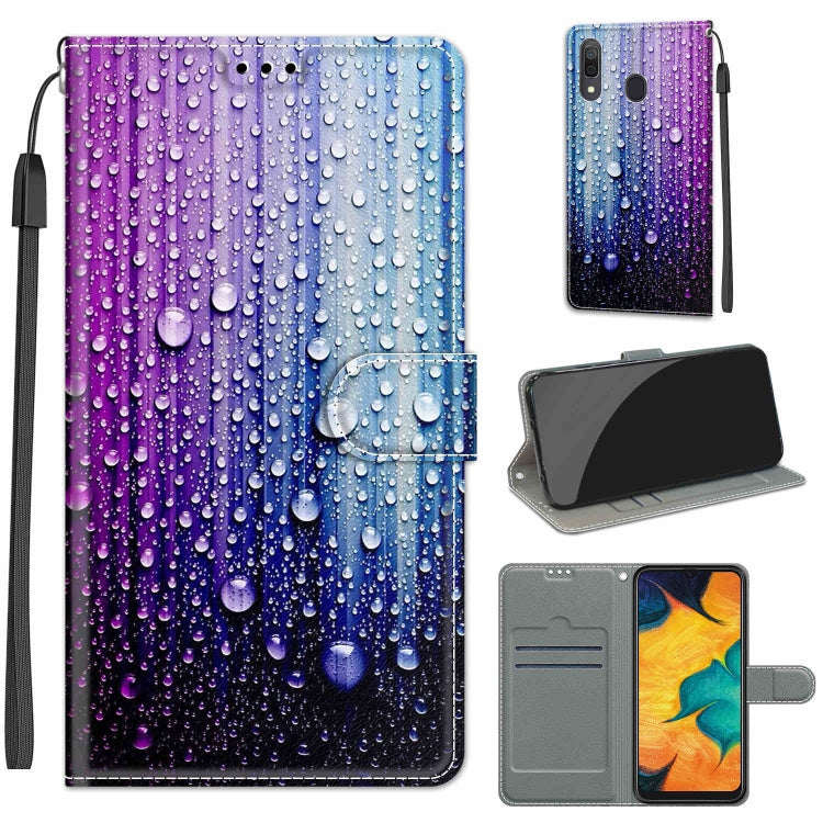 Custodia in pelle PU a vibrazione orizzontale con chiusura magnetica a disegno colorato di tensione con supporto e slot per schede, For Samsung Galaxy A30 / A20