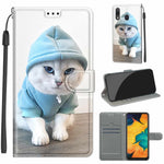 Custodia in pelle PU a vibrazione orizzontale con chiusura magnetica a disegno colorato di tensione con supporto e slot per schede, For Samsung Galaxy A30 / A20