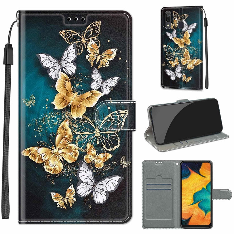 Custodia in pelle PU a vibrazione orizzontale con chiusura magnetica a disegno colorato di tensione con supporto e slot per schede, For Samsung Galaxy A30 / A20