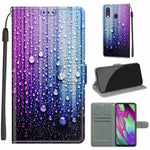 Custodia in pelle PU a vibrazione orizzontale con chiusura magnetica a disegno colorato di tensione con supporto e slot per schede, For Samsung Galaxy A40