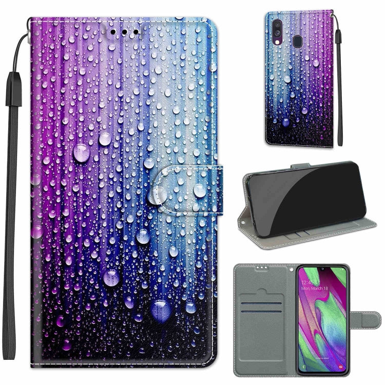Custodia in pelle PU a vibrazione orizzontale con chiusura magnetica a disegno colorato di tensione con supporto e slot per schede, For Samsung Galaxy A40