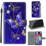 Custodia in pelle PU a vibrazione orizzontale con chiusura magnetica a disegno colorato di tensione con supporto e slot per schede, For Samsung Galaxy A40