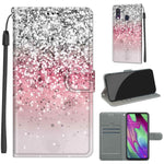 Custodia in pelle PU a vibrazione orizzontale con chiusura magnetica a disegno colorato di tensione con supporto e slot per schede, For Samsung Galaxy A40