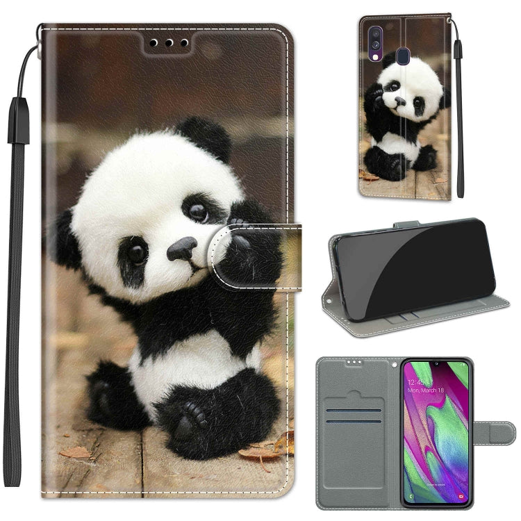Custodia in pelle PU a vibrazione orizzontale con chiusura magnetica a disegno colorato di tensione con supporto e slot per schede, For Samsung Galaxy A40
