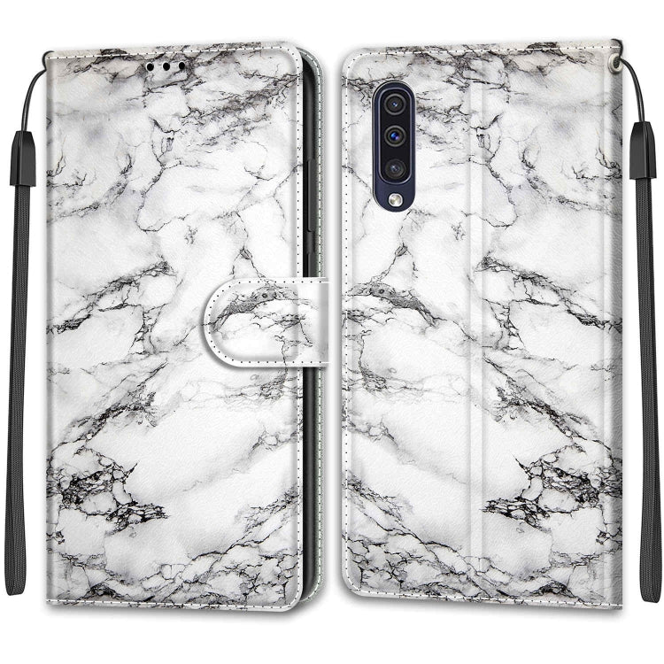Custodia in pelle PU a vibrazione orizzontale con chiusura magnetica a disegno colorato di tensione con supporto e slot per schede, For Samsung Galaxy A50