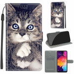 Custodia in pelle PU a vibrazione orizzontale con chiusura magnetica a disegno colorato di tensione con supporto e slot per schede, For Samsung Galaxy A50