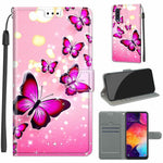Custodia in pelle PU a vibrazione orizzontale con chiusura magnetica a disegno colorato di tensione con supporto e slot per schede, For Samsung Galaxy A50