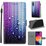 Custodia in pelle PU a vibrazione orizzontale con chiusura magnetica a disegno colorato di tensione con supporto e slot per schede, For Samsung Galaxy A50