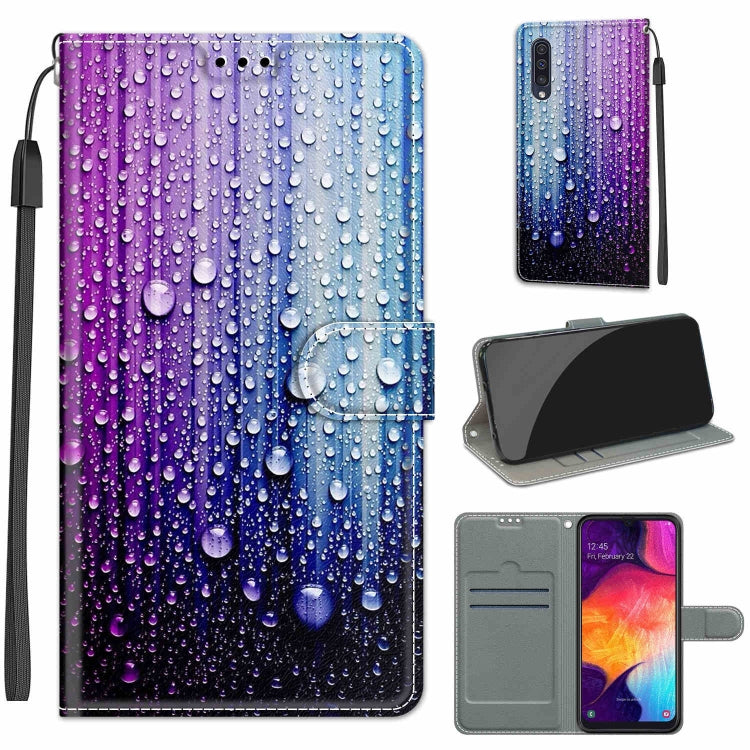 Custodia in pelle PU a vibrazione orizzontale con chiusura magnetica a disegno colorato di tensione con supporto e slot per schede, For Samsung Galaxy A50