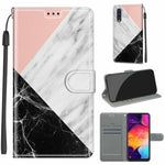 Custodia in pelle PU a vibrazione orizzontale con chiusura magnetica a disegno colorato di tensione con supporto e slot per schede, For Samsung Galaxy A50