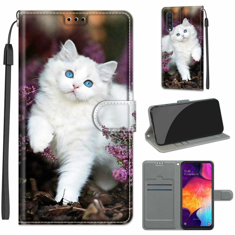 Custodia in pelle PU a vibrazione orizzontale con chiusura magnetica a disegno colorato di tensione con supporto e slot per schede, For Samsung Galaxy A50
