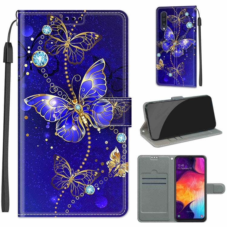 Custodia in pelle PU a vibrazione orizzontale con chiusura magnetica a disegno colorato di tensione con supporto e slot per schede, For Samsung Galaxy A50