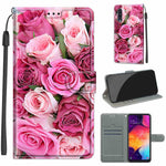 Custodia in pelle PU a vibrazione orizzontale con chiusura magnetica a disegno colorato di tensione con supporto e slot per schede, For Samsung Galaxy A50