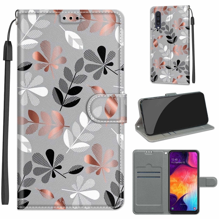 Custodia in pelle PU a vibrazione orizzontale con chiusura magnetica a disegno colorato di tensione con supporto e slot per schede, For Samsung Galaxy A50
