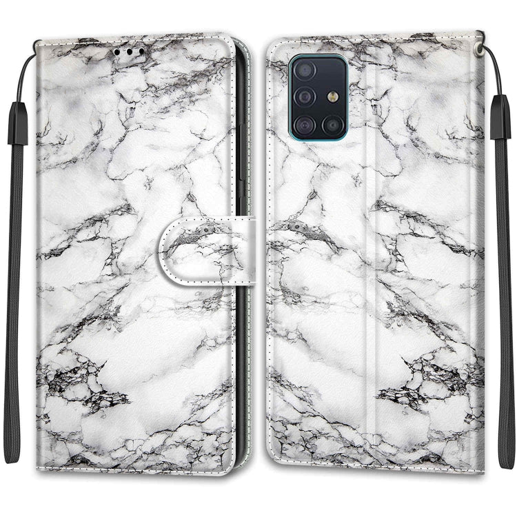Custodia in pelle PU a vibrazione orizzontale con chiusura magnetica a disegno colorato di tensione con supporto e slot per schede, For Samsung Galaxy A51