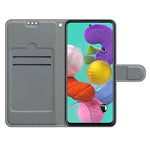 Custodia in pelle PU a vibrazione orizzontale con chiusura magnetica a disegno colorato di tensione con supporto e slot per schede, For Samsung Galaxy A51