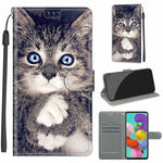 Custodia in pelle PU a vibrazione orizzontale con chiusura magnetica a disegno colorato di tensione con supporto e slot per schede, For Samsung Galaxy A51