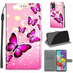 Custodia in pelle PU a vibrazione orizzontale con chiusura magnetica a disegno colorato di tensione con supporto e slot per schede, For Samsung Galaxy A51