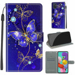 Custodia in pelle PU a vibrazione orizzontale con chiusura magnetica a disegno colorato di tensione con supporto e slot per schede, For Samsung Galaxy A51
