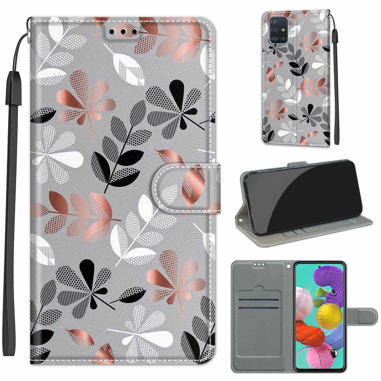 Custodia in pelle PU a vibrazione orizzontale con chiusura magnetica a disegno colorato di tensione con supporto e slot per schede, For Samsung Galaxy A51