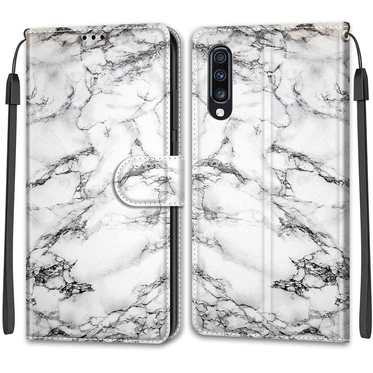 Custodia in pelle PU a vibrazione orizzontale con chiusura magnetica a disegno colorato di tensione con supporto e slot per schede, For Samsung Galaxy A70