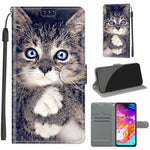 Custodia in pelle PU a vibrazione orizzontale con chiusura magnetica a disegno colorato di tensione con supporto e slot per schede, For Samsung Galaxy A70
