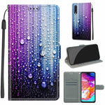 Custodia in pelle PU a vibrazione orizzontale con chiusura magnetica a disegno colorato di tensione con supporto e slot per schede, For Samsung Galaxy A70