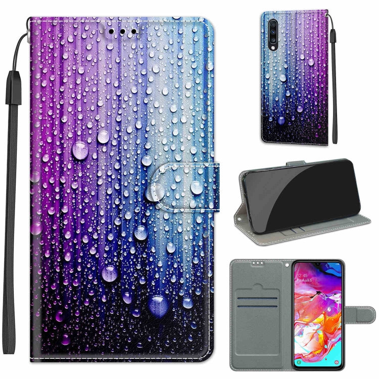 Custodia in pelle PU a vibrazione orizzontale con chiusura magnetica a disegno colorato di tensione con supporto e slot per schede, For Samsung Galaxy A70