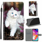 Custodia in pelle PU a vibrazione orizzontale con chiusura magnetica a disegno colorato di tensione con supporto e slot per schede, For Samsung Galaxy A70