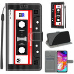 Custodia in pelle PU a vibrazione orizzontale con chiusura magnetica a disegno colorato di tensione con supporto e slot per schede, For Samsung Galaxy A70