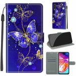 Custodia in pelle PU a vibrazione orizzontale con chiusura magnetica a disegno colorato di tensione con supporto e slot per schede, For Samsung Galaxy A70