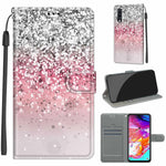 Custodia in pelle PU a vibrazione orizzontale con chiusura magnetica a disegno colorato di tensione con supporto e slot per schede, For Samsung Galaxy A70