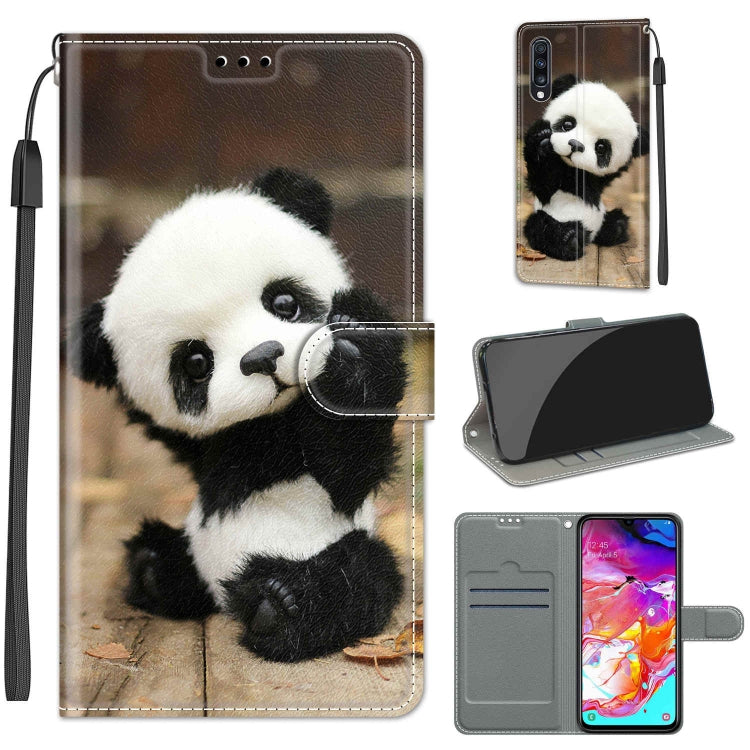 Custodia in pelle PU a vibrazione orizzontale con chiusura magnetica a disegno colorato di tensione con supporto e slot per schede, For Samsung Galaxy A70
