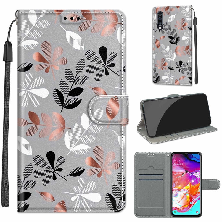 Custodia in pelle PU a vibrazione orizzontale con chiusura magnetica a disegno colorato di tensione con supporto e slot per schede, For Samsung Galaxy A70