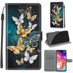 Custodia in pelle PU a vibrazione orizzontale con chiusura magnetica a disegno colorato di tensione con supporto e slot per schede, For Samsung Galaxy A70